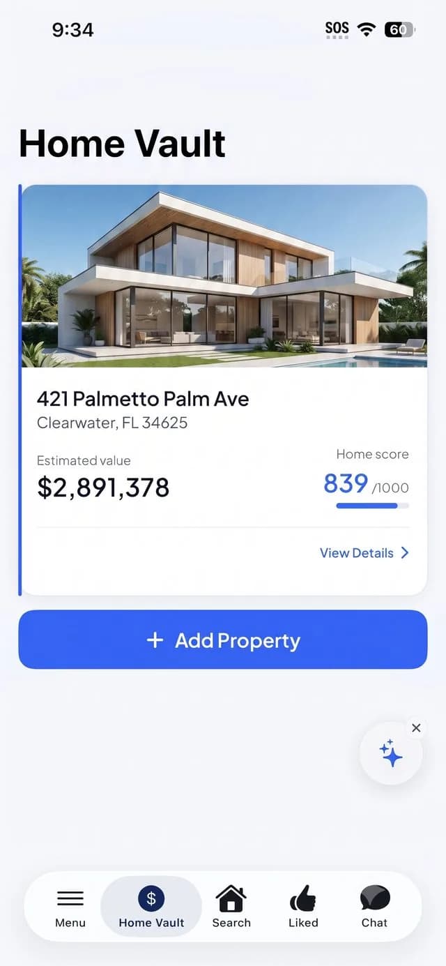 Surf Local Home Vault — estimated value and home score